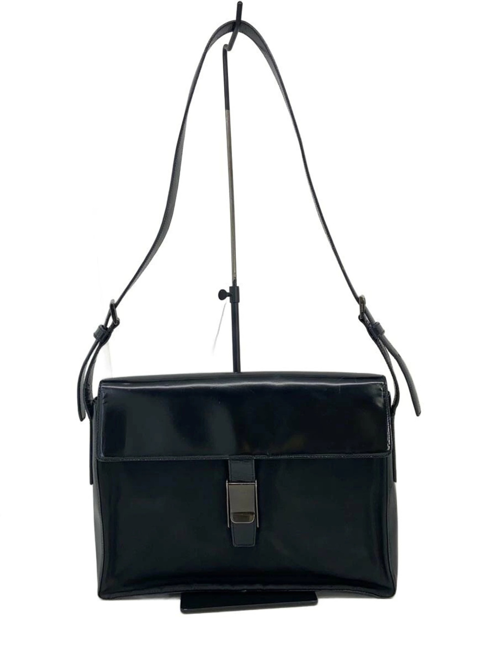 Prada Messenger Crossbody Bag Leather Black